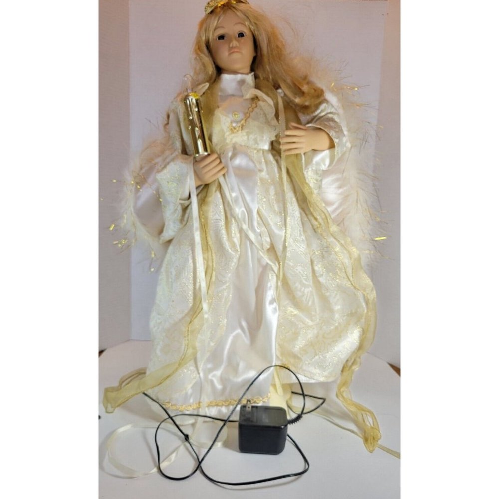 VTG Christmas Angel Stand Up Motionette Light Up Animated Moves 22" Tall AC adap